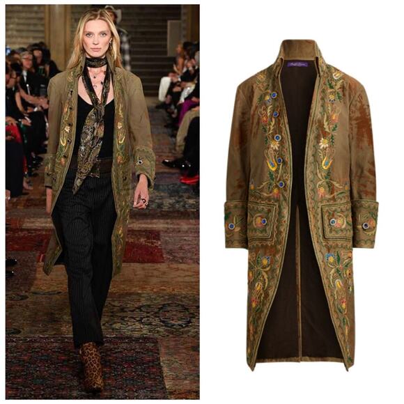 Ralph Lauren Purple Label Jackets & Blazers - Ralph Lauren Collection Embroidered Military Coat Runway Embellished Formal $9K